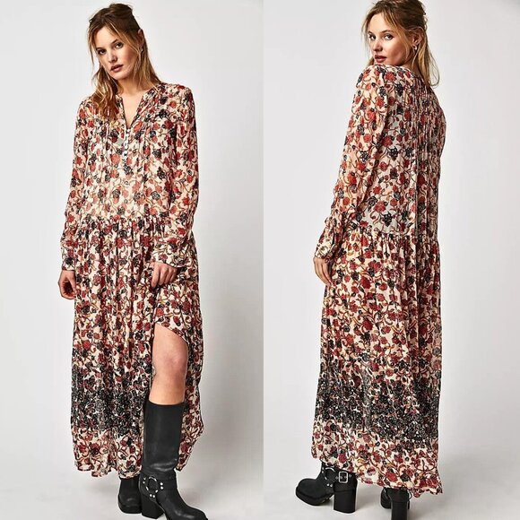 Free People See It Through Boho Style Maxi Dress in 2 Color Options NEW NWT - Picture 4 of 9